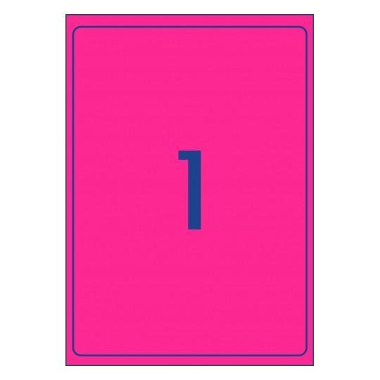 Avery L7167FY Fluoro Pink Labels 1's x 25 Sheets CX231481