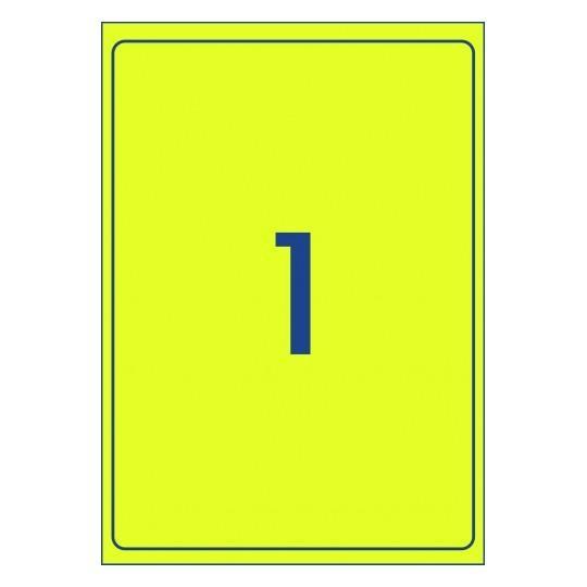 Avery L7167FY Fluoro Yellow Labels 1's x 25 Sheets CX231482