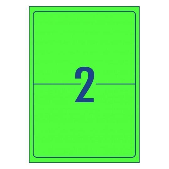Avery L7168FG Fluoro Green Labels 2's x 10 Sheets CX238013