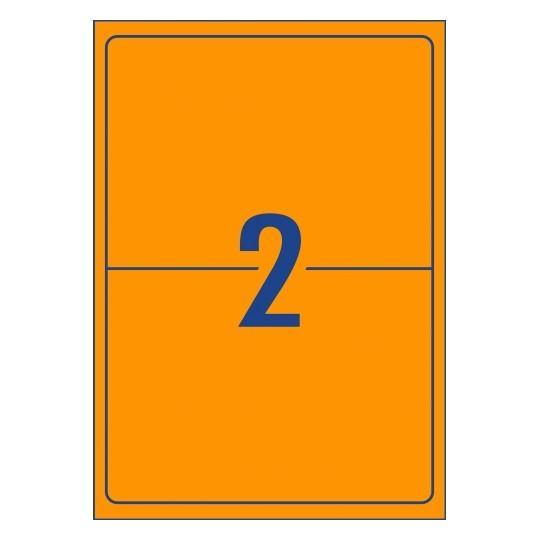 Avery L7168FO Fluoro Orange Labels 2's x 10 Sheets CX238011
