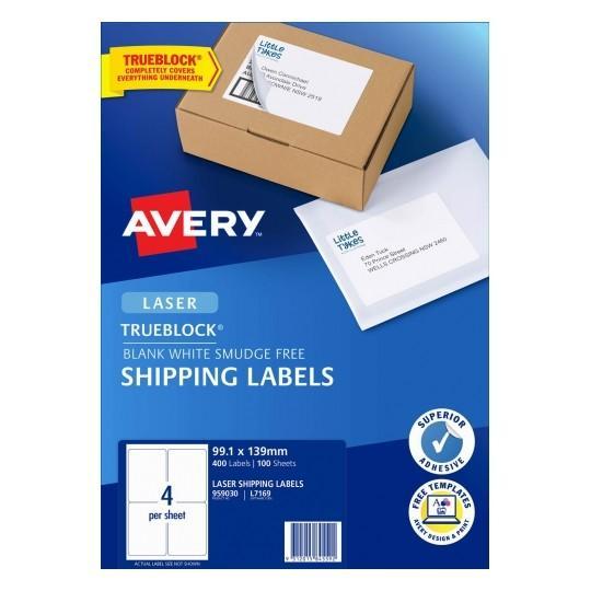 Avery L7169 Labels 4's x 100 Sheets CX238032