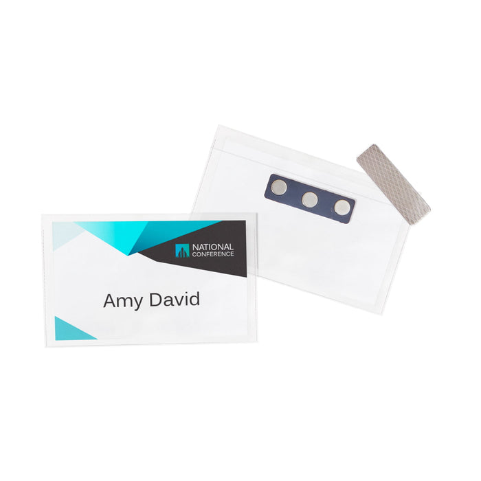 Avery L7418 Magnetic Name Badge Kit, 86.5mm x 55.5mm, 8 per Sheet x 2 Sheets, Inkjet & Laser Printable CX1002488
