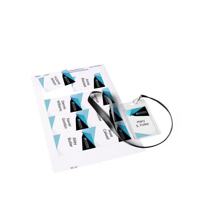 Avery L7418 Name Badge Kit including Holder and Lanyard, 86.5mm x 55.5mm, 8 per Sheet x 10 Sheets, Inkjet & Laser Printable CX1002487