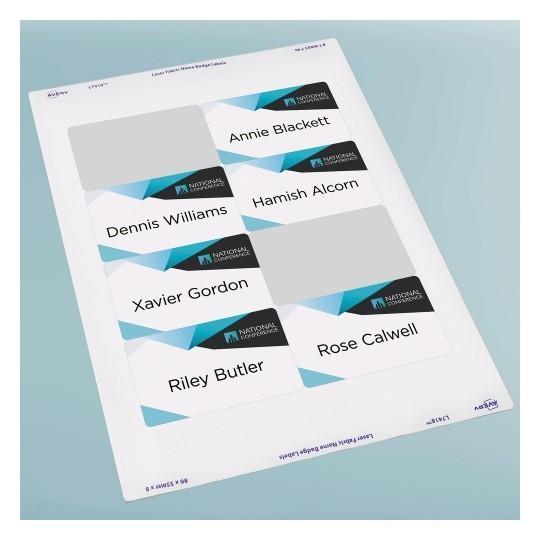 Avery L7418K 8 per Sheet Fabric Badge Labels 86.5 x 55.5mm x 15 Sheets pack CX231445