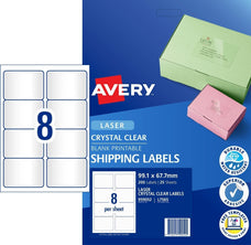 Avery L7565 Clear Labels 8's x 25 Sheets CX238041