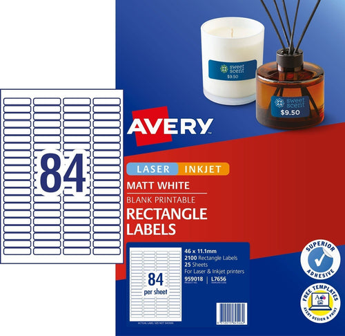 Avery L7656 Labels 84's x 25 Sheets - Permanent | Avery — Discount Office