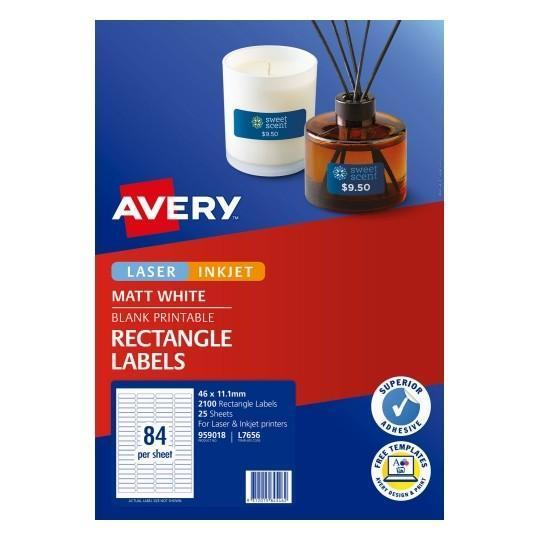 Avery L7656 Labels 84's x 25 Sheets - Permanent CX238048
