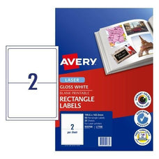 Avery L7768 Glossy Photo Quality Multi-Purpose Labels 2's x 25 Sheets CX238568