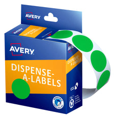 Avery Label Dispenser 937376 Green Round 24mm 500 Labels CX238525