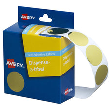 Avery Label Dispenser DMC24GO Gold Round 24mm 250 Pack CX238413