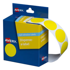 Avery Label Dispenser DMC24Y Yellow Round 24mm 500 Pack CX238272