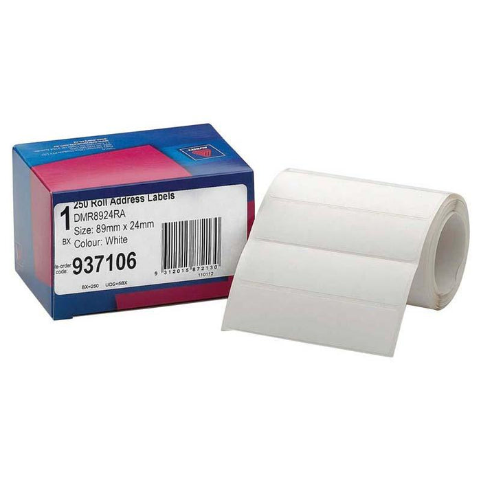 Avery Label Dispenser DMR8924RA Address 89x24mm 250 Roll CX238305