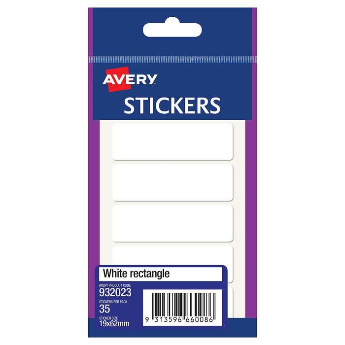 Avery Label White Rectangle 19x62mm 5up 7 Sheets CX238103