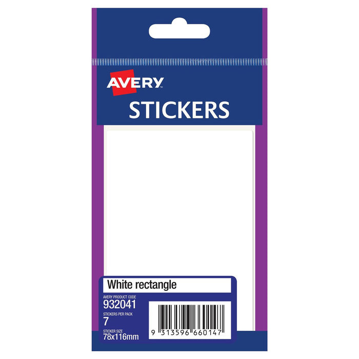 Avery Label White Rectangle 78x116mm 1up 7 Sheets CX238105