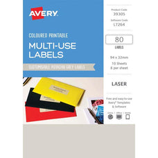 Avery Labels L7264 Pistachio 32x94 A5 8up 10 Sheets CX238977