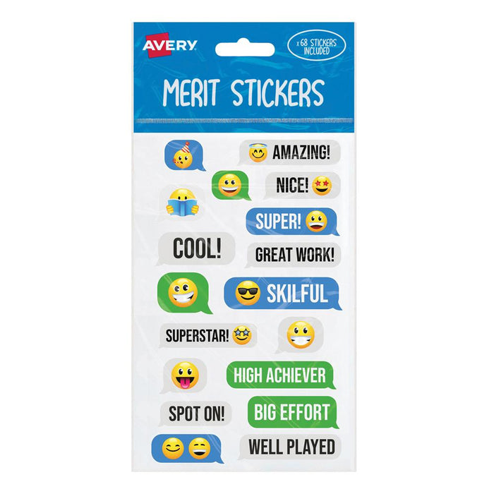 Avery Merit Stickers Emoji 68 Pack CX239424