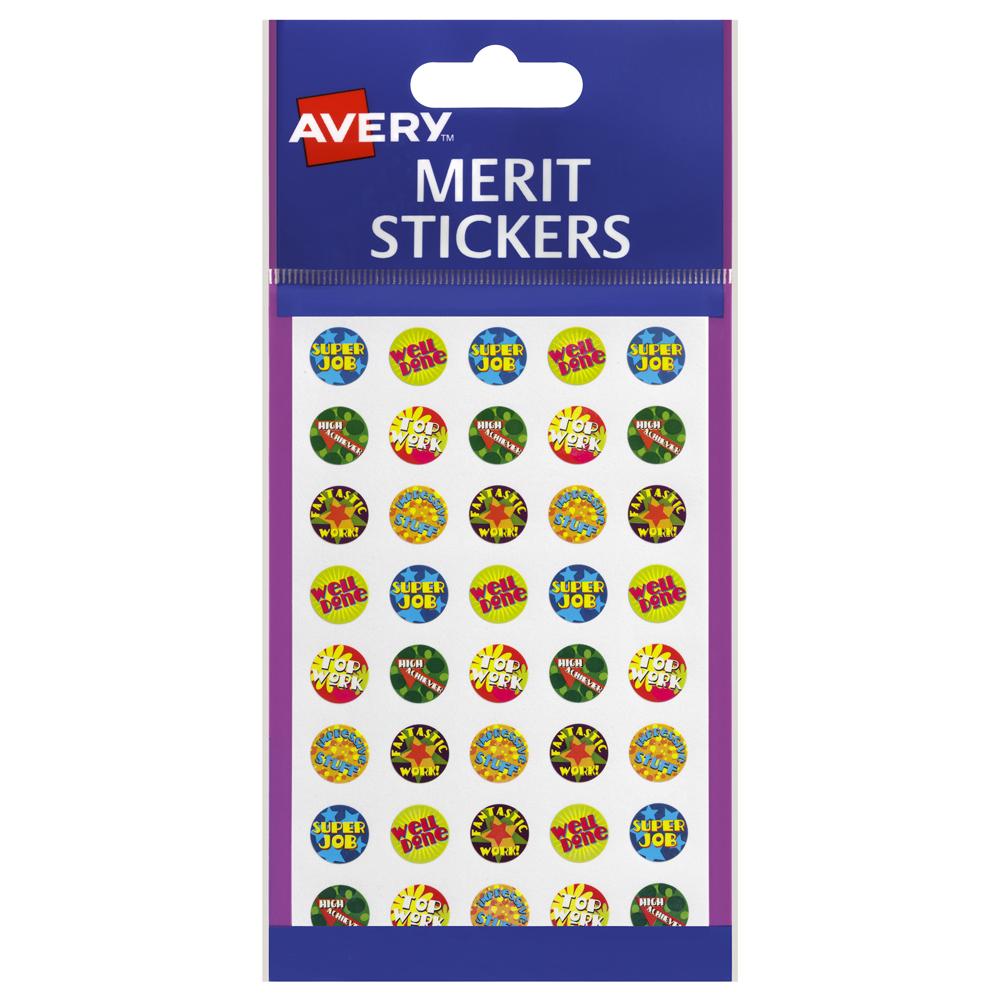 Avery Merit Stickers Mini Assorted Captions Round 13mm 800 Pack | Art ...