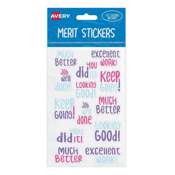 Avery Merit Stickers Samble Font 52 Pack CX239422