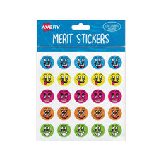 Avery Merit Stickers Smiley Faces Round 22mm 300 Pack CX239426