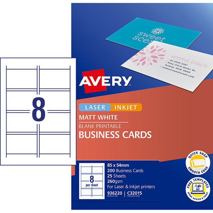 Avery Micro-Perforated Inkjet Business Card 260gsm CX238476