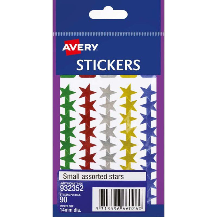 Avery Multicolour Star Stickers 14mm CX238107