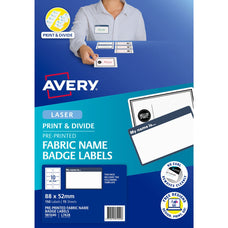 Avery "My Name Is" Fabric Print & Divide Name Badges Laser 88x52mm 150 Labels L7428 CX238522