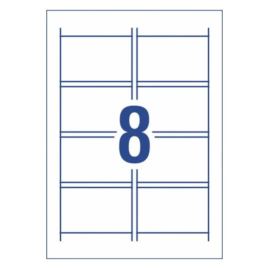 Avery Placecards, 85mm x 54mm, 8 per Sheet, 5 Sheets Per Pack, Inkjet & Laser Printable CX231804