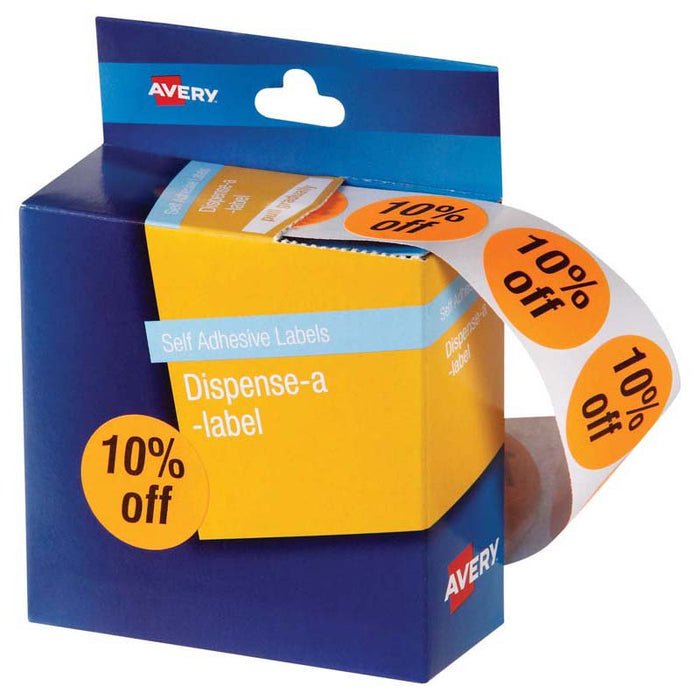 Avery Printed Labels '10% OFF' 24mm Round CX238148