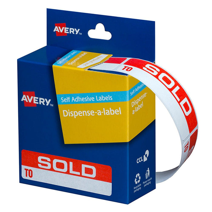 Avery Printed Labels Dispenser pack - 'SOLD TO' CX238309