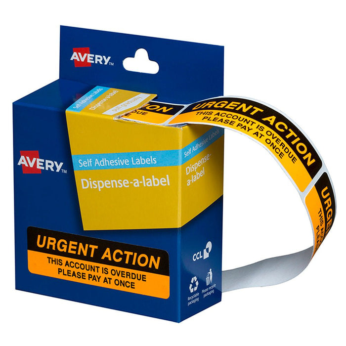 Avery Printed Labels Dispenser pack - 'URGENT ACTION' CX238314