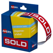 Avery Printed Labels 'SOLD' 19 x 64mm CX238283