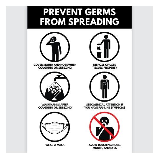 Avery Printed Sign - "Prevent Germs from Spreading" x 5 Sheets (945241) CX238904