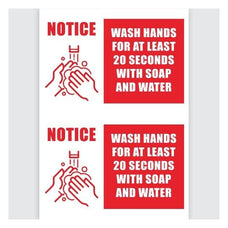 Avery Printed Sign - "Wash Hands for 20 Seconds" 2's x 5 Sheets (945259) CX238901