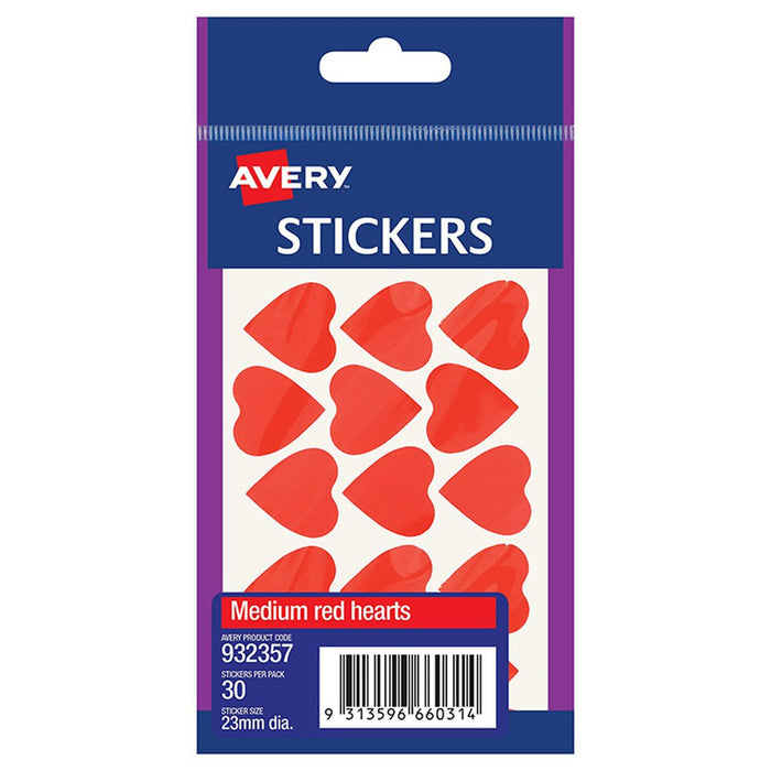 Avery Red Heart Stickers 23mm CX238142