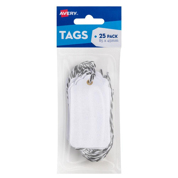 Avery Scallop Tags with String 85 x 45mm - White CX272557