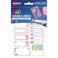 Avery School Name Label Multipack, Love Dream Shine, 42 Pack CX272550