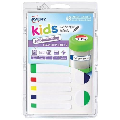 Avery Self-Laminating Neon Colour Labels - Kids Range CX231498