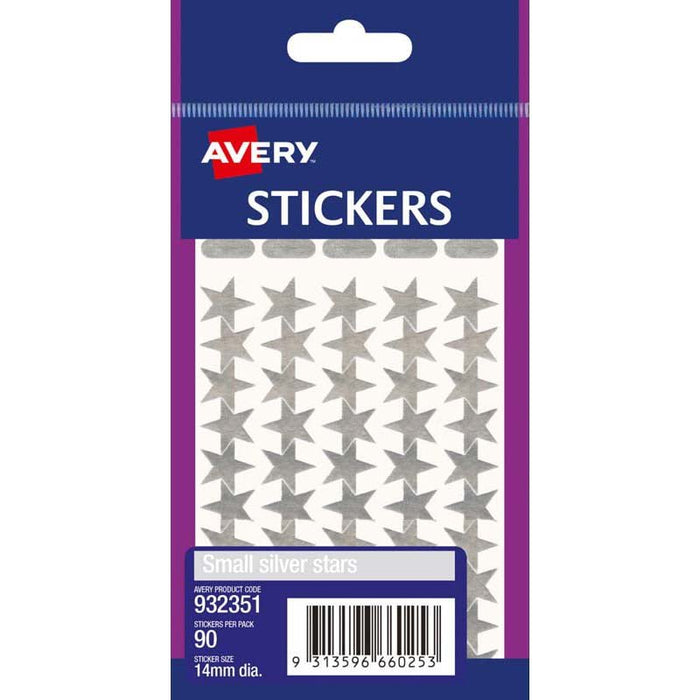 Avery Silver Star Stickers 14mm CX238109