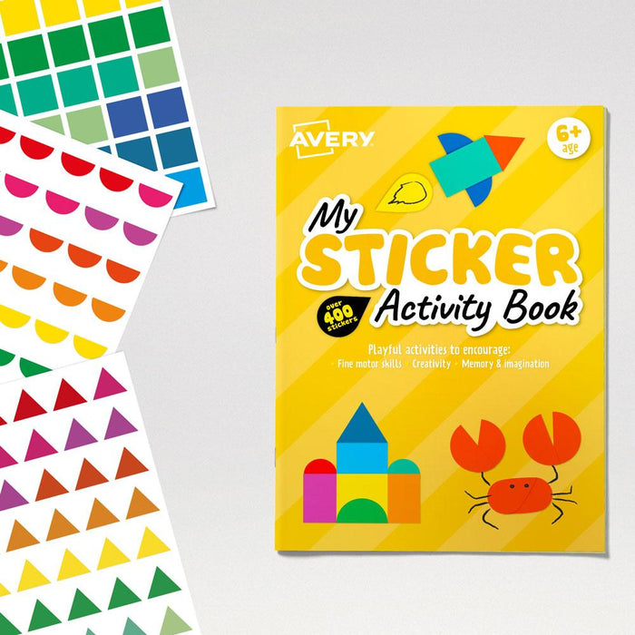 Avery Sticker Activity Book Yellow 210mm x 297mm 6 Sheets CX239416