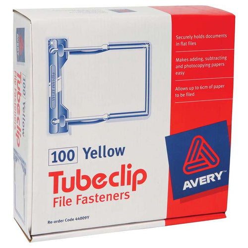 Avery Tubeclip File Fastener with Base - Yellow | Avery — Discount Office