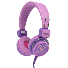 Moki Kid Safe Headphones Volume Limited Over Ear - Pink/Purple