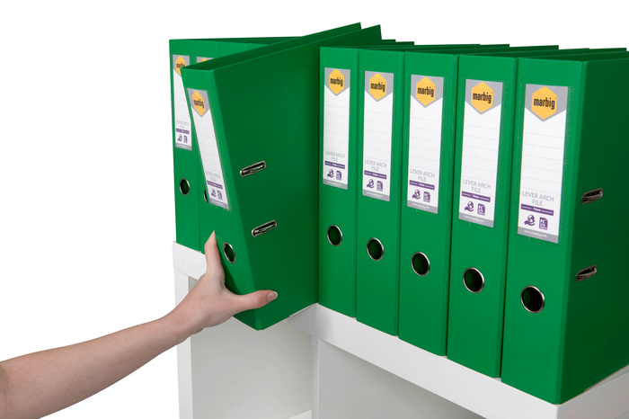 Marbig PE Lever Arch File, Foolscap, Green