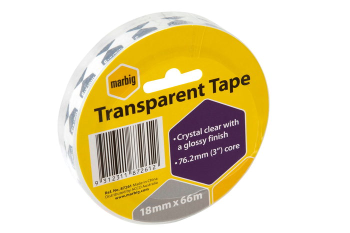 Marbig Clear General Purpose Tape 18mm x 66m