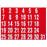 Quartet Magnetic Dates / Numbers 1 to 31 - 25mm x 30mm - Red