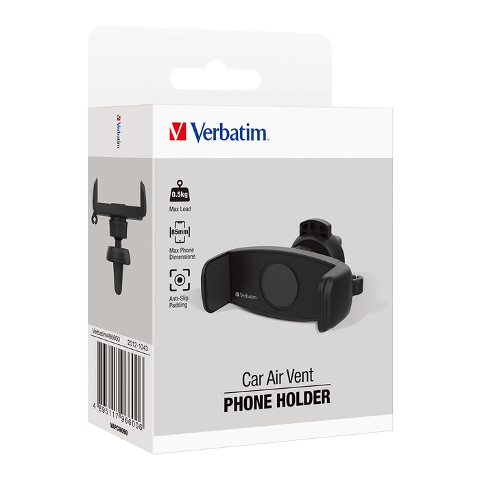 Verbatim 66600 Air Vent Phone Mount, Black