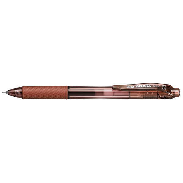 Pentel BLN105 Retractable Energel Gel Pen Brown Pack of 12