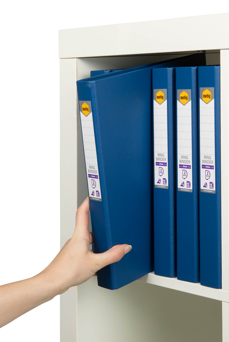 Marbig A4 2/25 Polyethylene (PE) Linen Finish Ring Binder Blue
