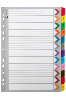 Marbig A4 Cardboard Indices/Divider, Jan-Dec