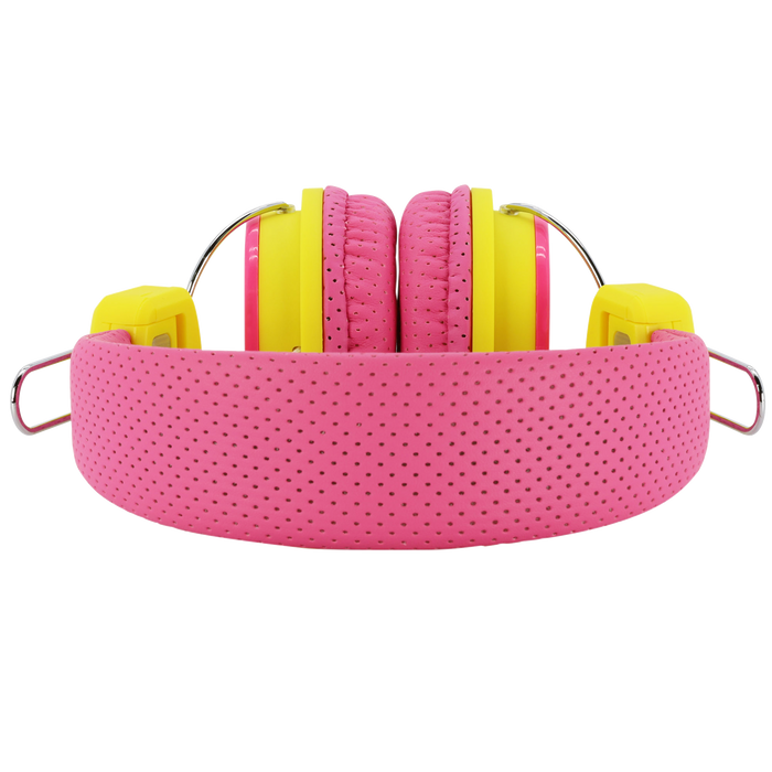 Moki Kid Safe Headphones Volume Limited Over Ear - Pink/Yellow