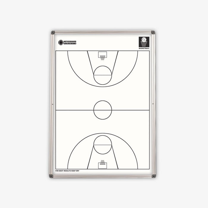 Basketball Coaching Acrylic Printed Whiteboard plus Acrylic Lacquer Steel Whiteboard 600 x 900mm (Double Sided) NBSBLGABAS